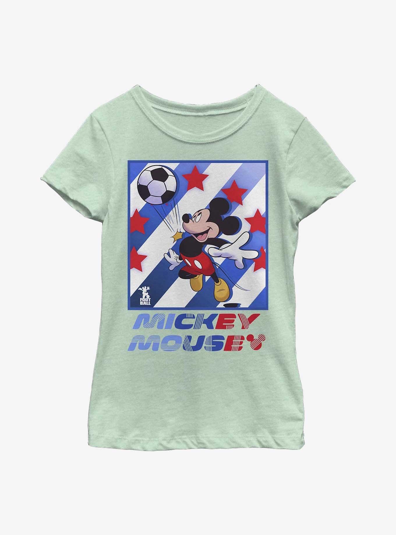 Disney Mickey Mouse Mickey Football Star Youth Girls T-Shirt, MINT, hi-res