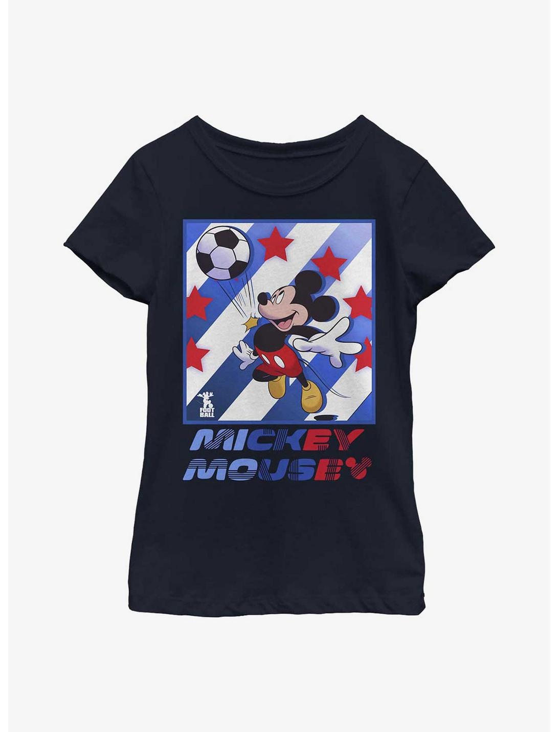 Disney Mickey Mouse Mickey Football Star Youth Girls T-Shirt, NAVY, hi-res