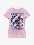 Disney Mickey Mouse Mickey Football Star Youth Girls T-Shirt, PINK, hi-res