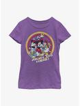 Disney Mickey Mouse Circle Of Friends Chest Youth Girls T-Shirt, PURPLE BERRY, hi-res