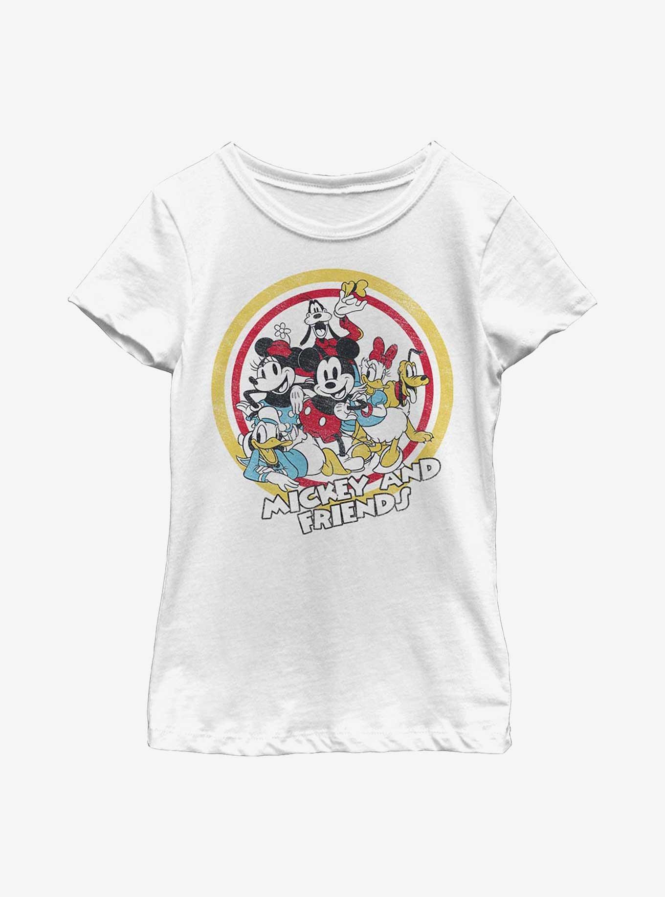 Disney Mickey Mouse Circle Of Friends Chest Youth Girls T-Shirt, , hi-res