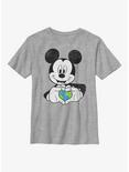 Disney Mickey Mouse Mickey Earth Heart Youth T-Shirt, BLACK, hi-res