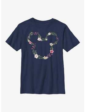 Disney Mickey Mouse Floral Mickey Youth T-Shirt, NAVY, hi-res