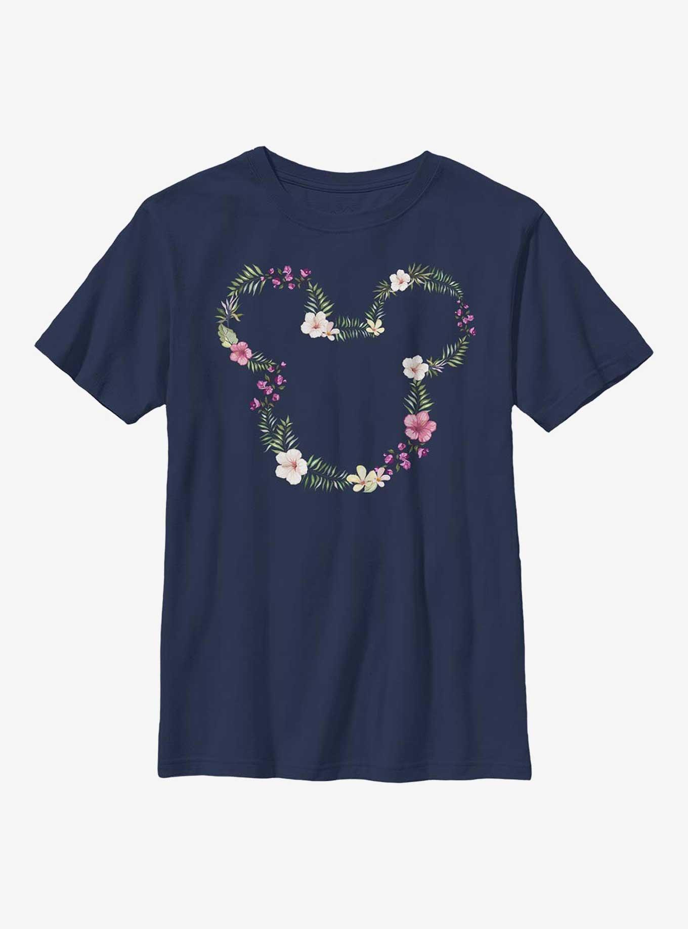 Disney Mickey Mouse Floral Mickey Youth T-Shirt, , hi-res