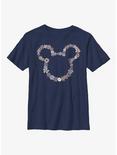 Disney Mickey Mouse Mickey Flowers Youth T-Shirt, NAVY, hi-res