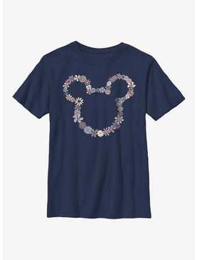 Disney Mickey Mouse Mickey Flowers Youth T-Shirt, NAVY, hi-res