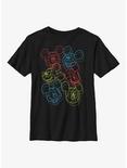 Disney Mickey Mouse Neon Heads Youth T-Shirt, BLACK, hi-res