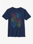 Disney Mickey Mouse Neon Heads Youth T-Shirt, NAVY, hi-res