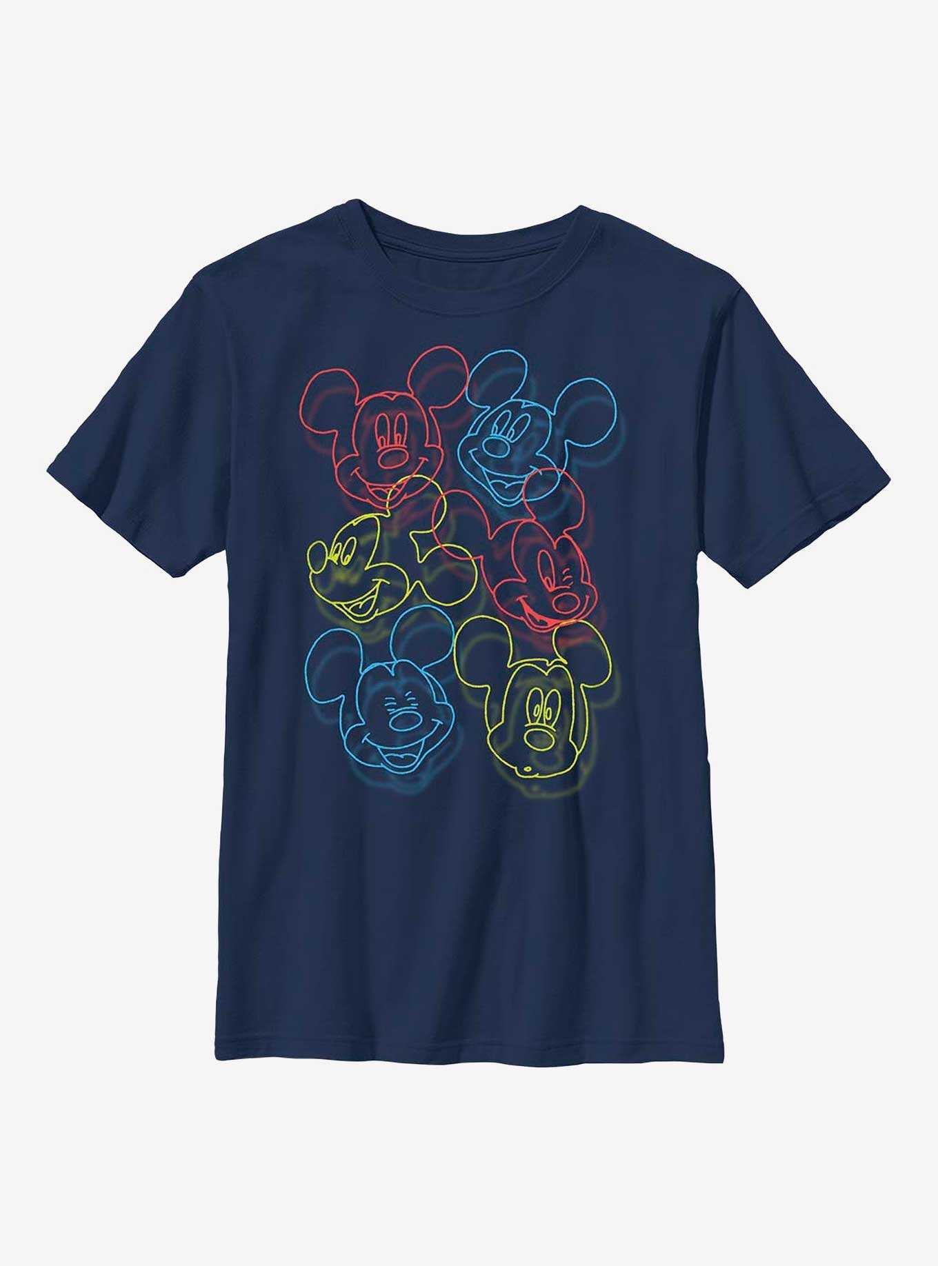 Disney Mickey Mouse Neon Heads Youth T-Shirt, , hi-res
