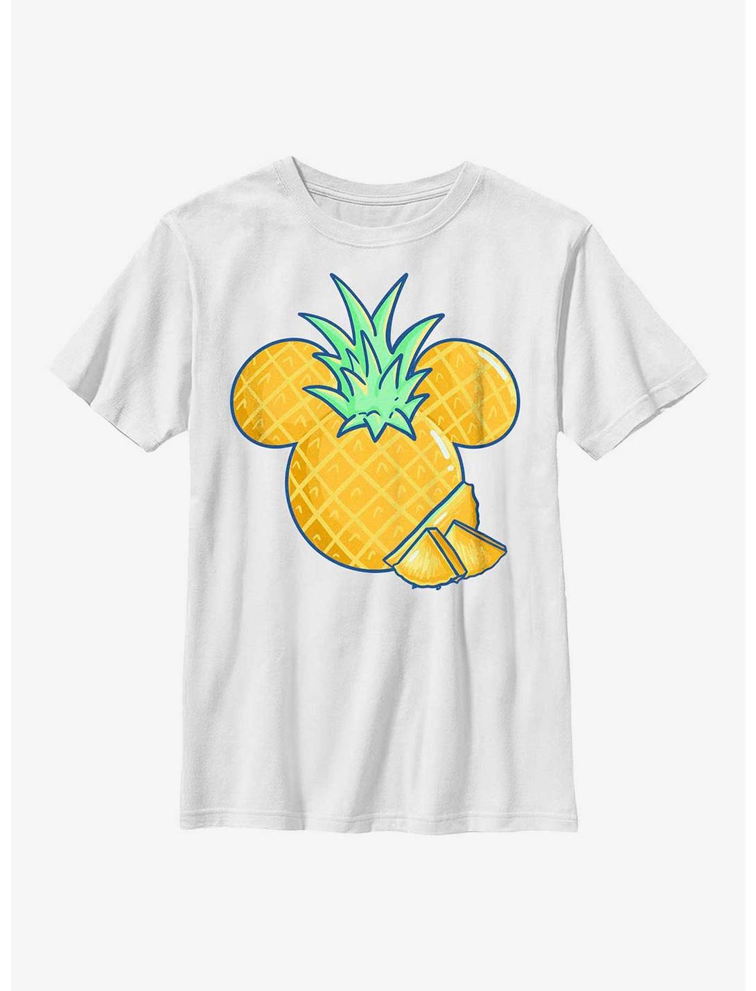 Disney Mickey Mouse Pineapple Youth T-Shirt, WHITE, hi-res