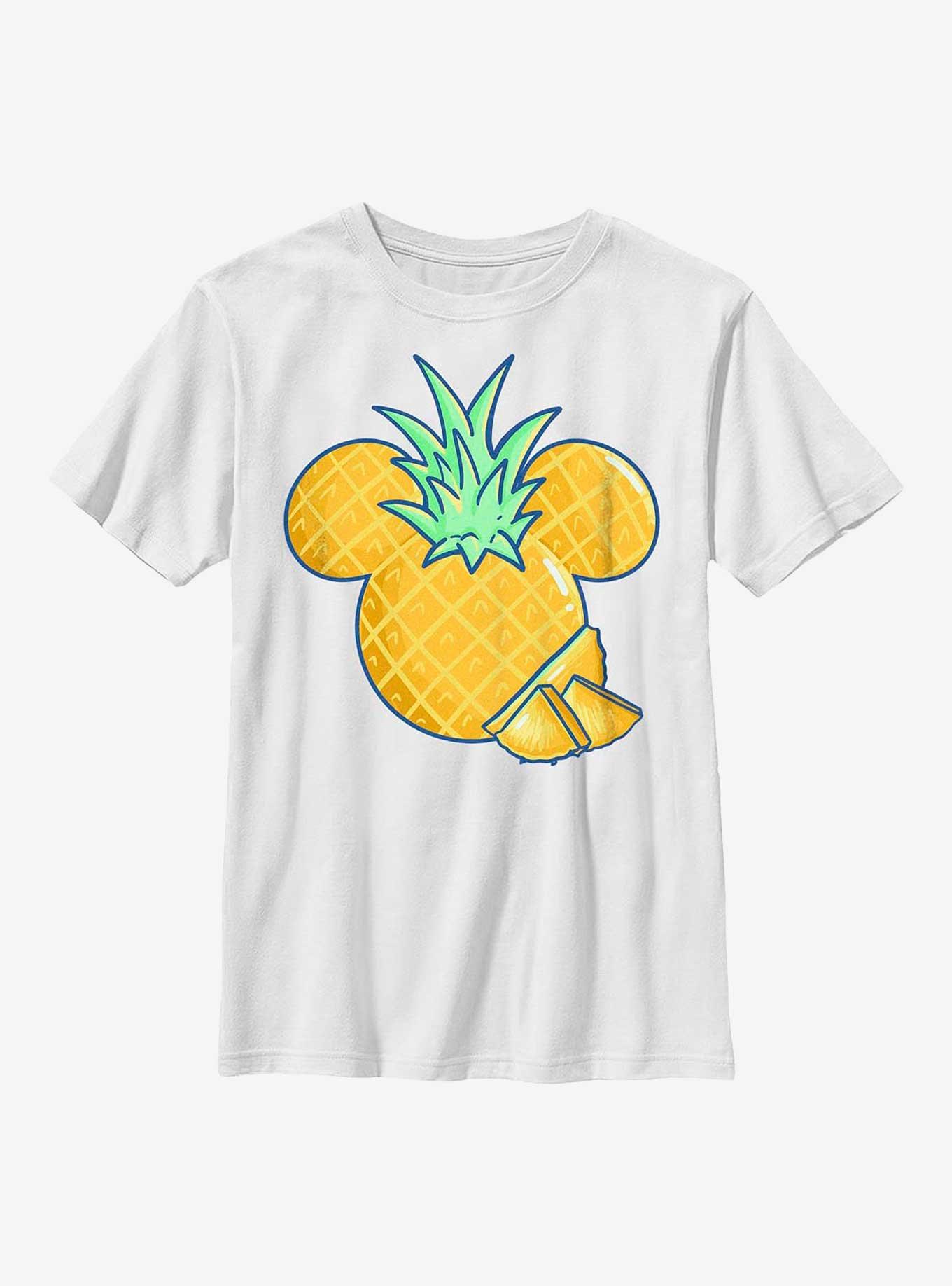 Disney Mickey Mouse Pineapple Youth T-Shirt, WHITE, hi-res