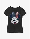 Disney Minnie Mouse American Bow Youth Girls T-Shirt, BLACK, hi-res
