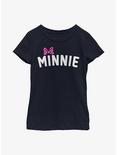 Disney Minnie Mouse Minnie Bow Chest Youth Girls T-Shirt, NAVY, hi-res