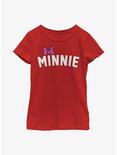 Disney Minnie Mouse Minnie Bow Chest Youth Girls T-Shirt, RED, hi-res