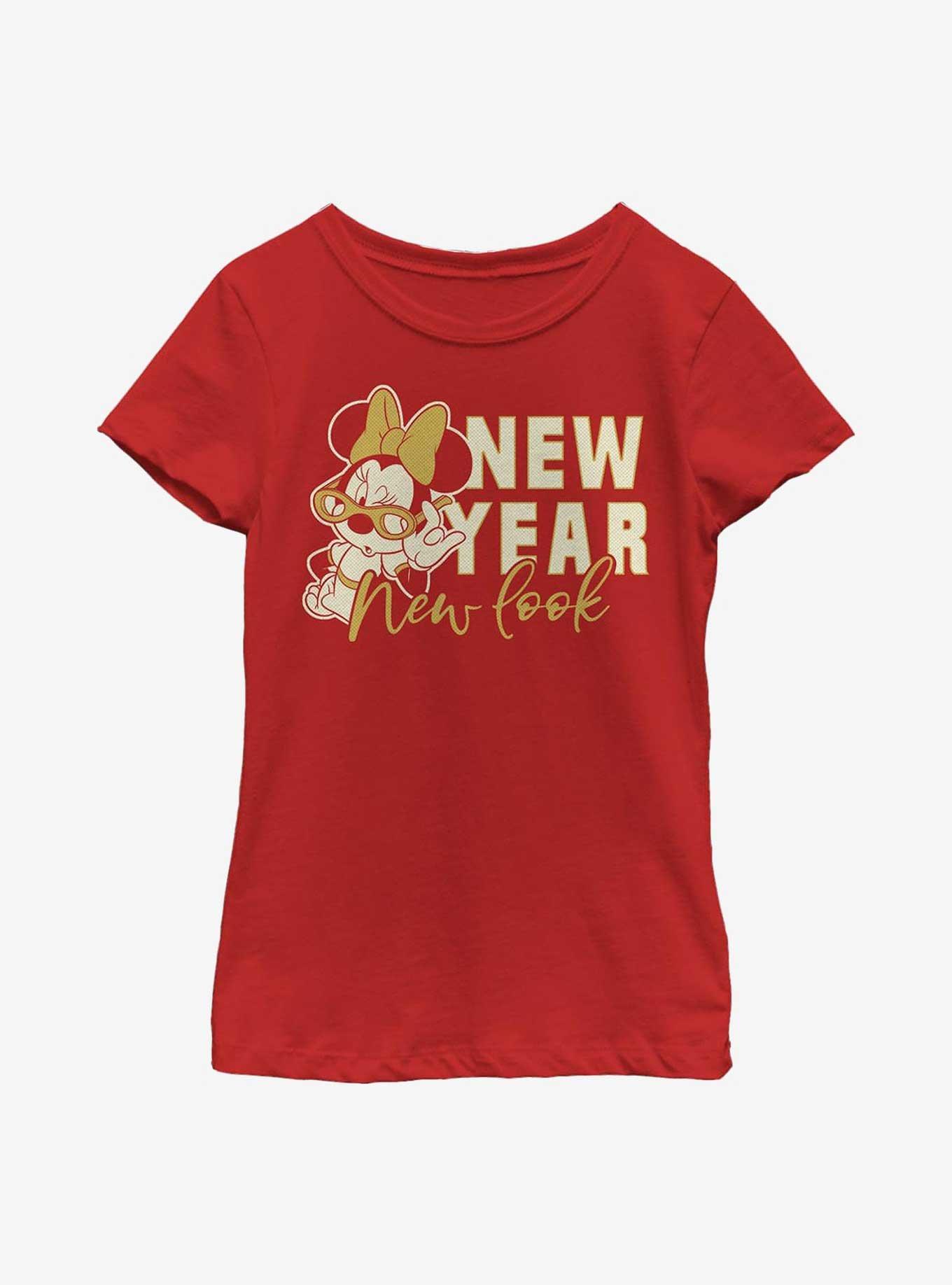 Disney Minnie Mouse New Year Minnie Youth Girls T-Shirt, RED, hi-res
