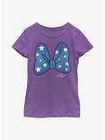Disney Minnie Mouse Minnie Stars Bow Youth Girls T-Shirt, PURPLE BERRY, hi-res