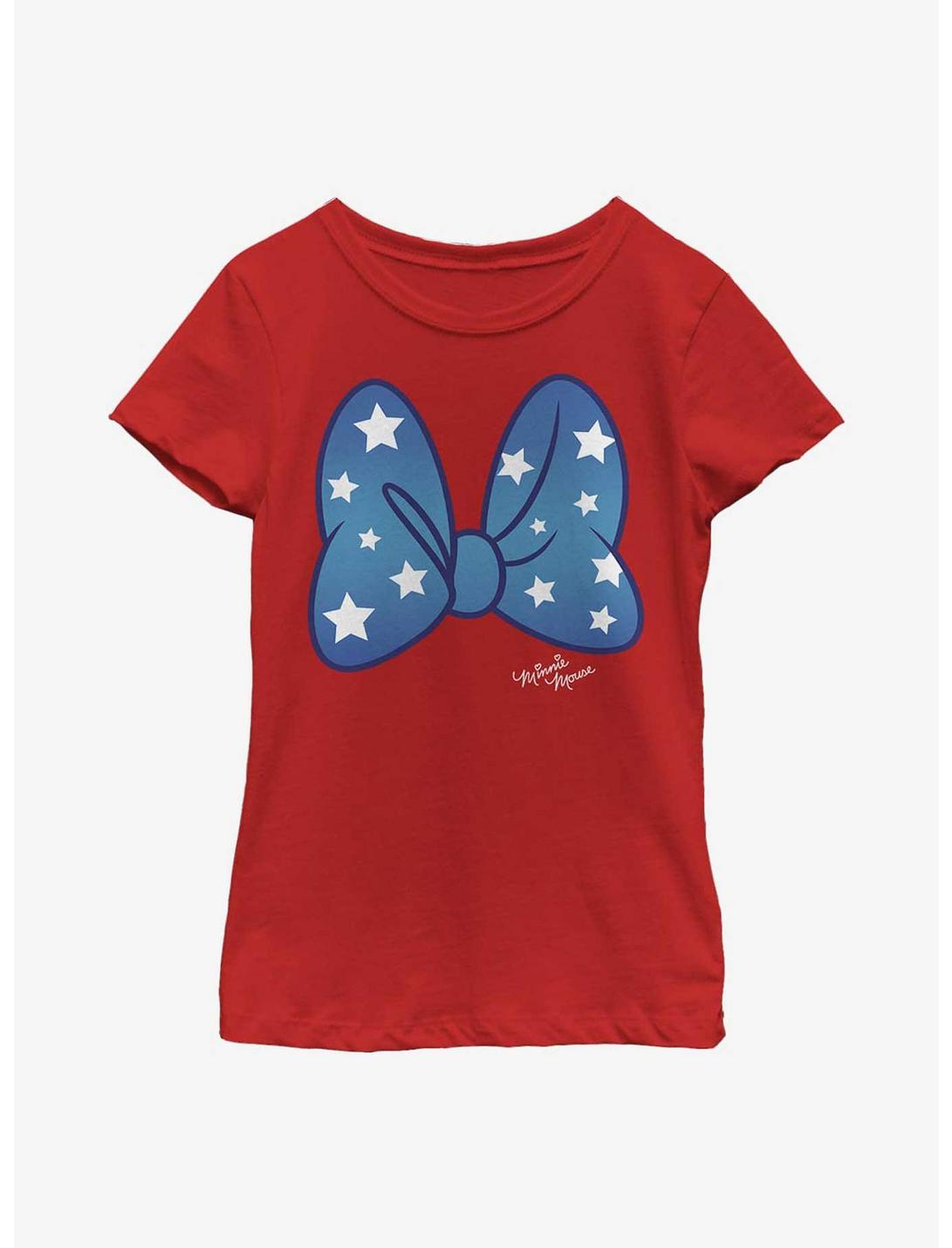 Disney Minnie Mouse Minnie Stars Bow Youth Girls T-Shirt, RED, hi-res