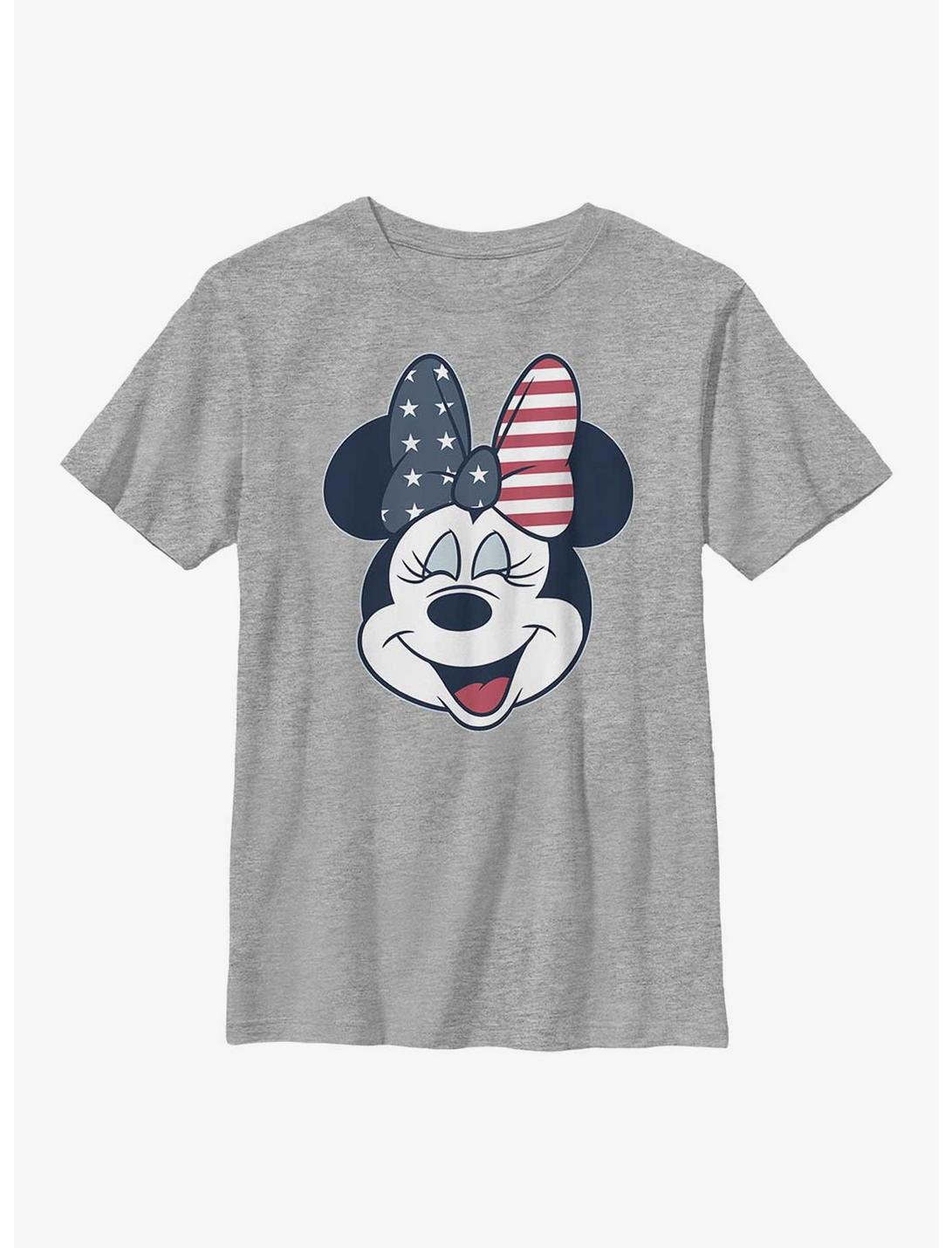 Disney Minnie Mouse American Bow Youth T-Shirt, ATH HTR, hi-res