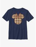 Disney Minnie Mouse Fall Plaid Minnie Youth T-Shirt, NAVY, hi-res