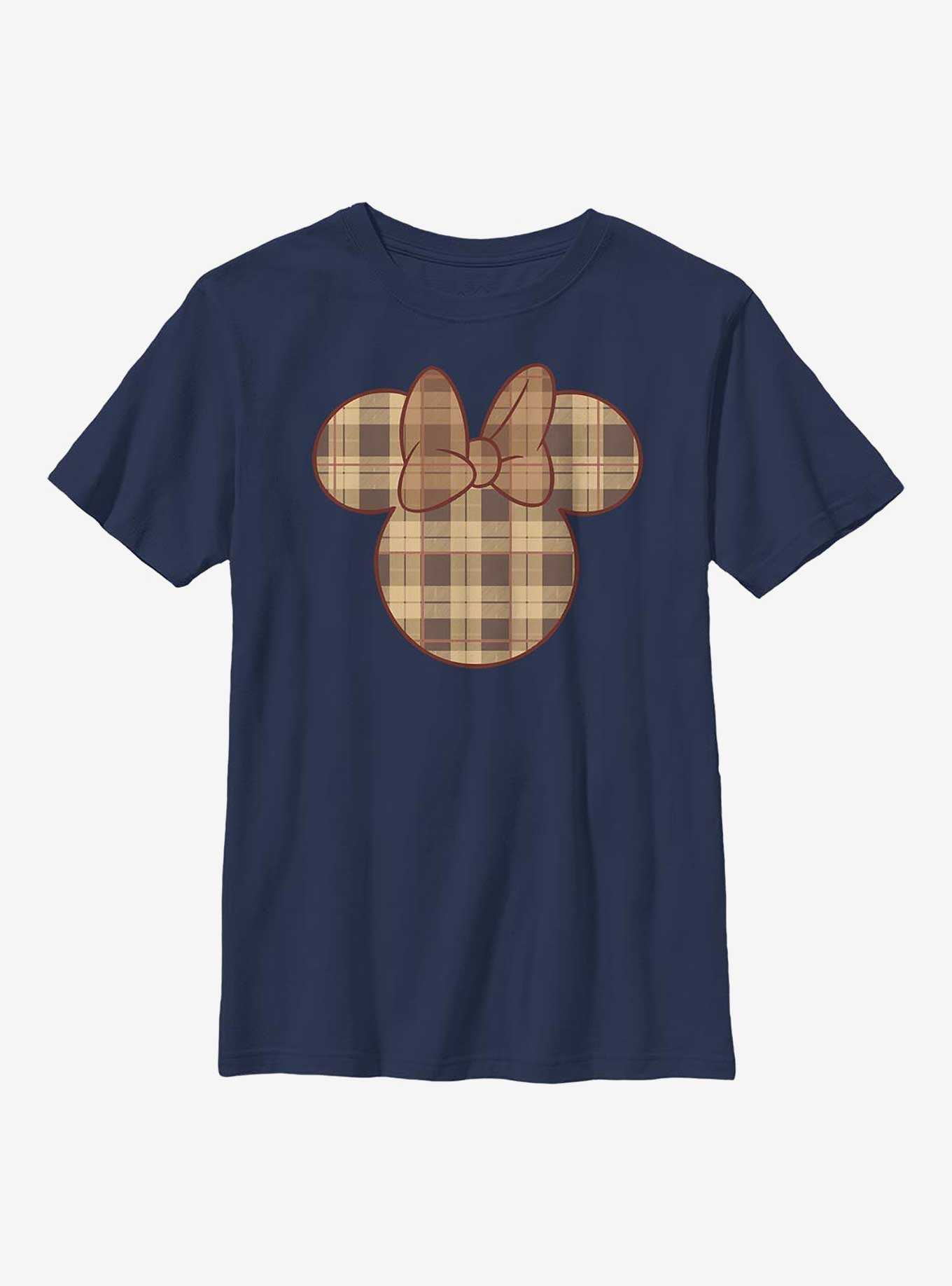 Disney Minnie Mouse Fall Plaid Minnie Youth T-Shirt, , hi-res