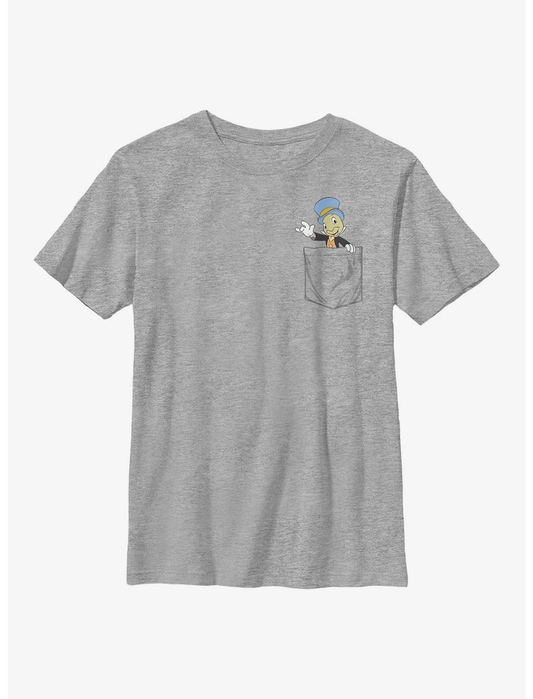 Disney Pinocchio Jiminy Pocket Youth T-Shirt, ATH HTR, hi-res