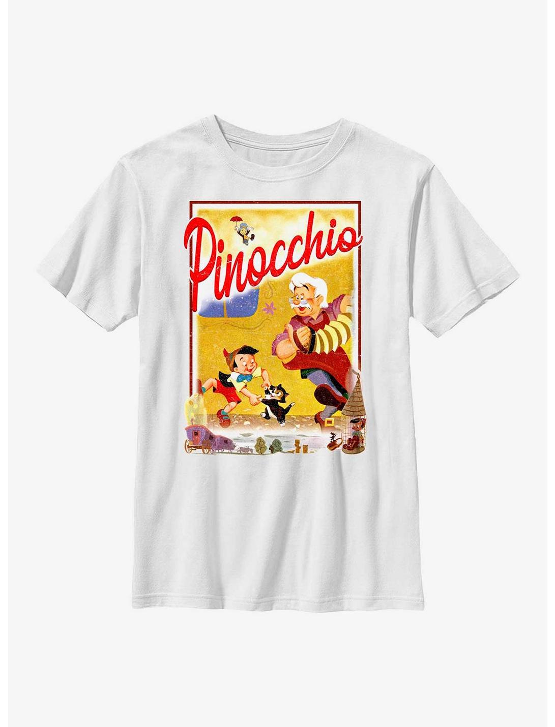 Disney Pinocchio Storybook Poster Youth T-Shirt, WHITE, hi-res