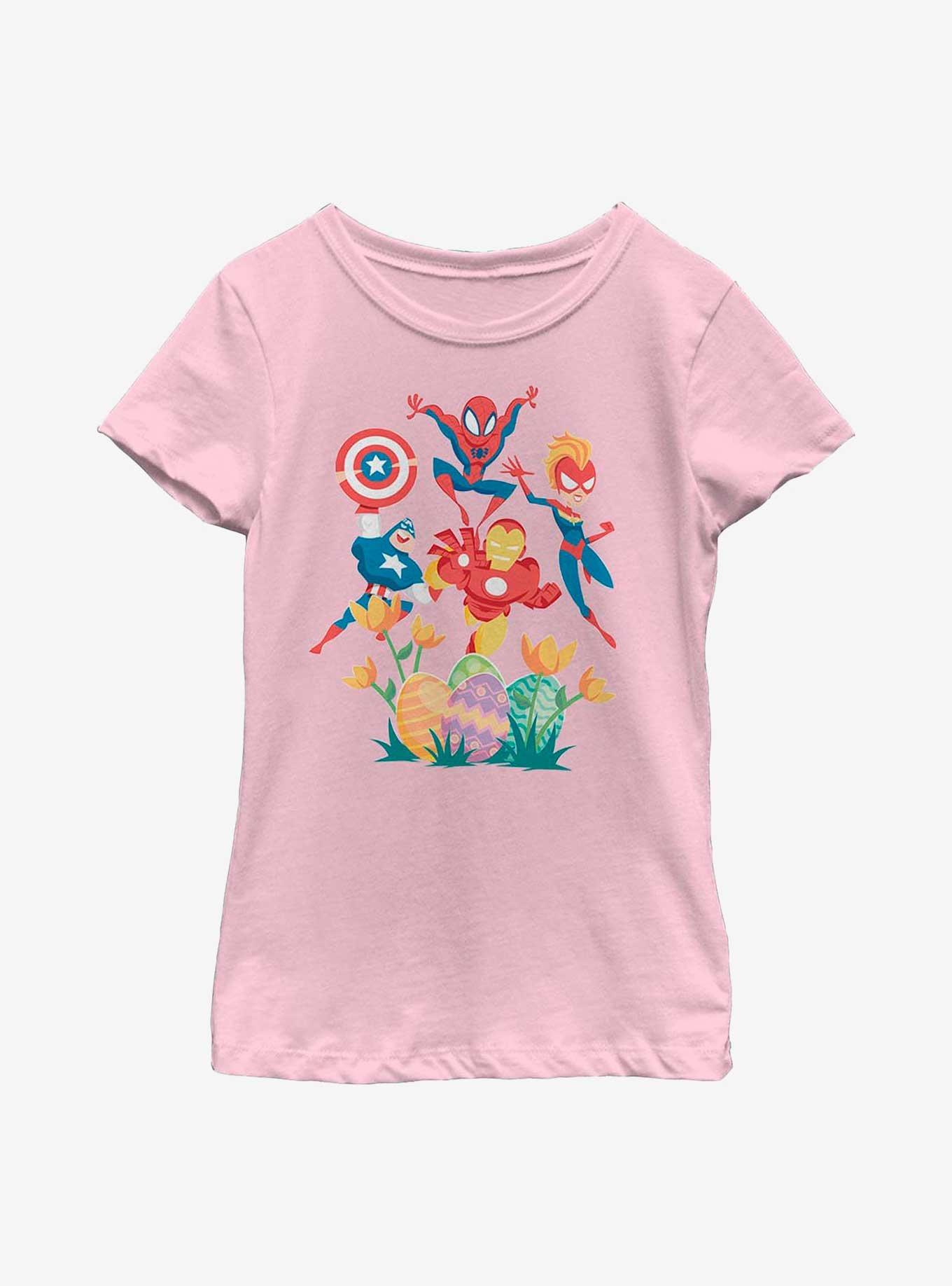 Marvel Avengers Group Easter Hunt Youth Girls T-Shirt, , hi-res