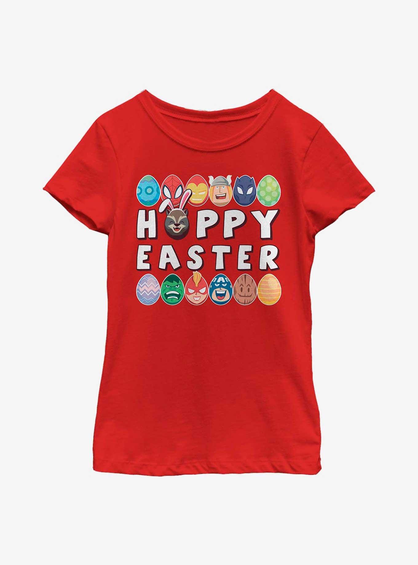 Marvel Avengers Hoppy Easter Youth Girls T-Shirt, RED, hi-res