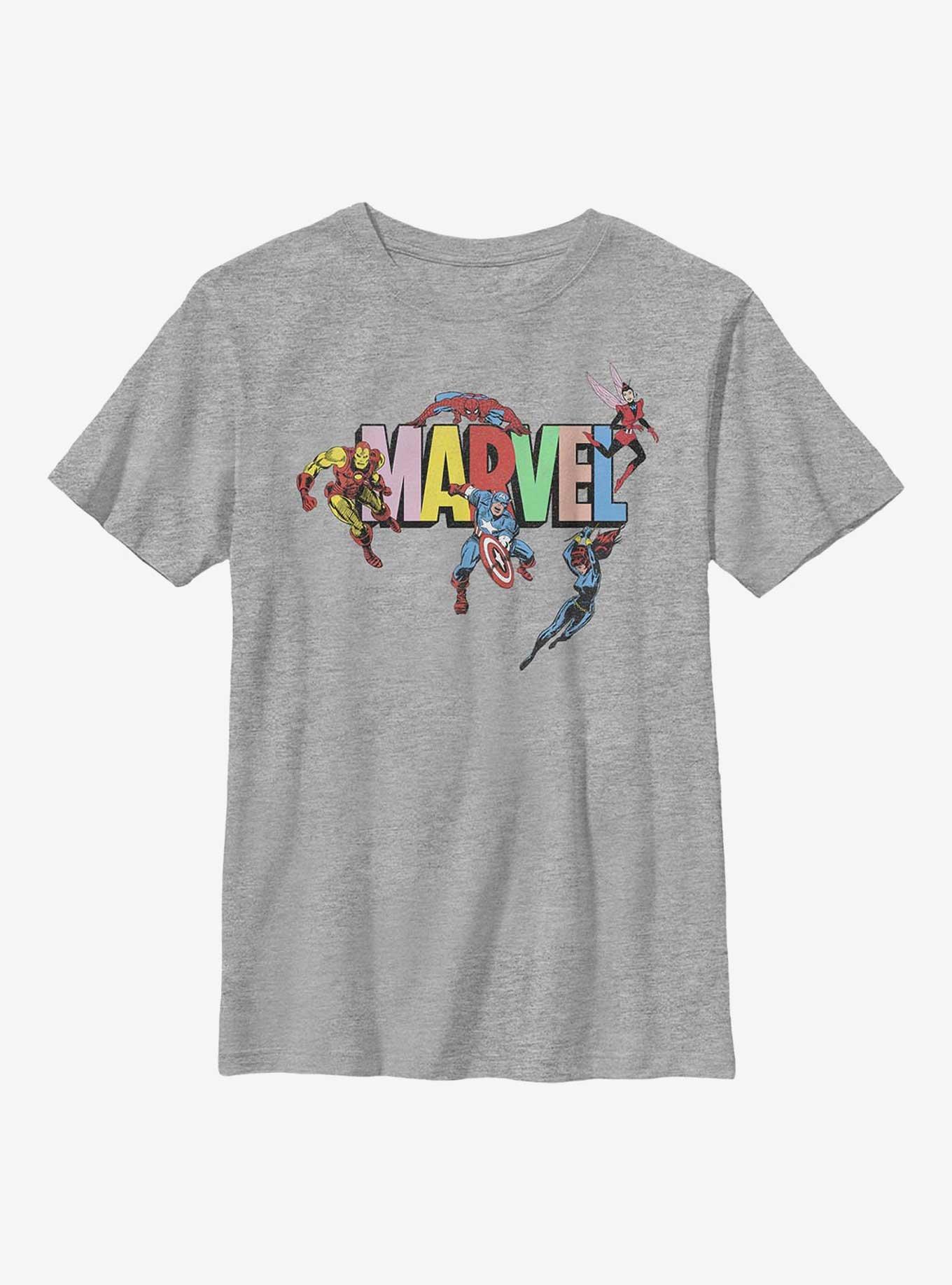 Marvel Avengers Logo Ensemble Youth T-Shirt, ATH HTR, hi-res