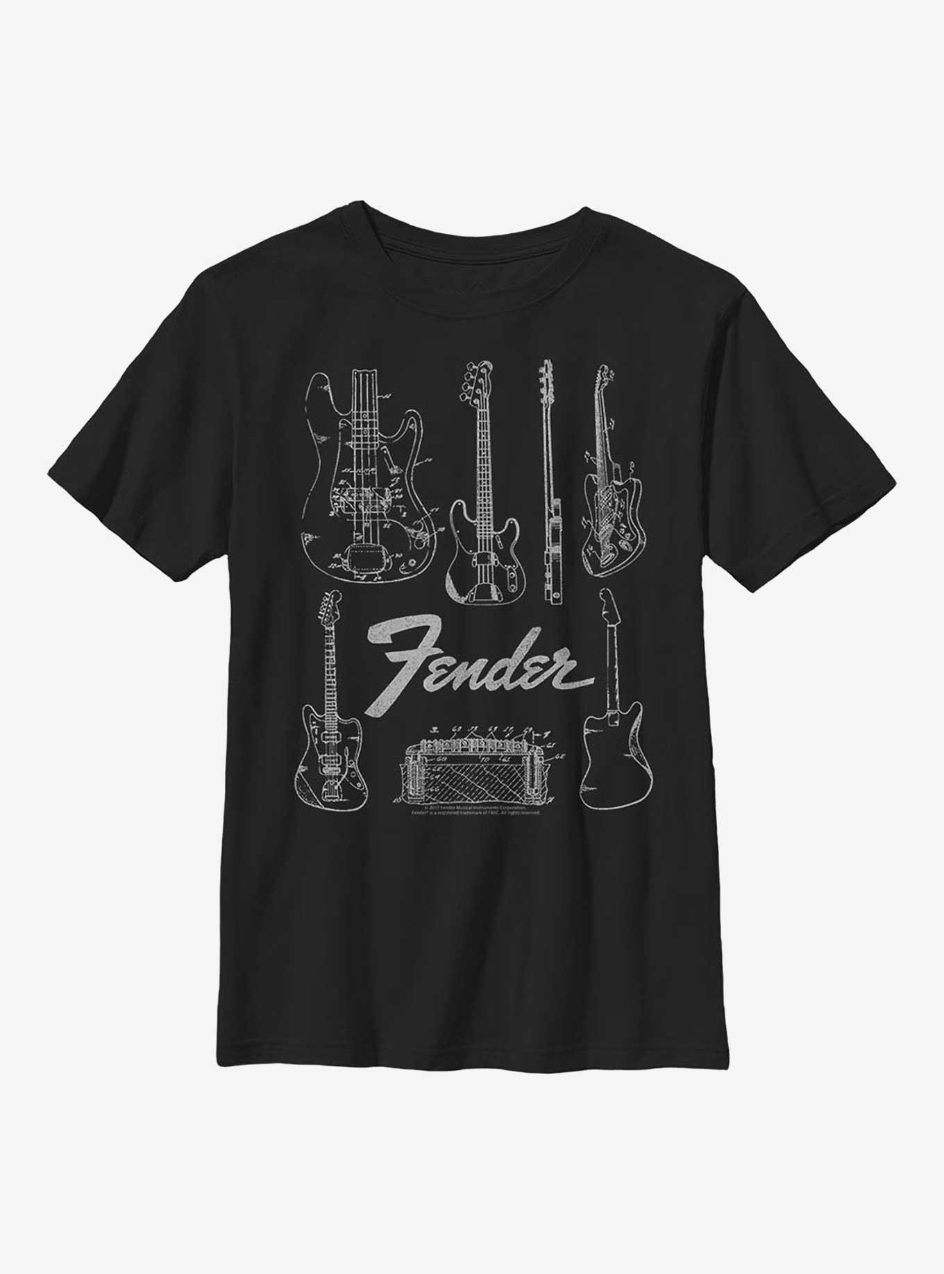 Fender Chart Youth T-Shirt, BLACK, hi-res