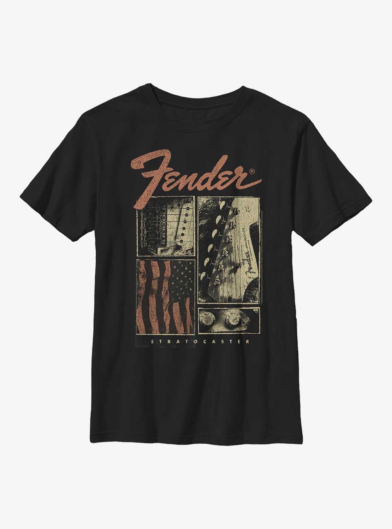 Fender Strat Flag Youth T-Shirt, BLACK, hi-res