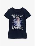 Disney Frozen 2 Snow Queen Youth Girls T-Shirt, NAVY, hi-res