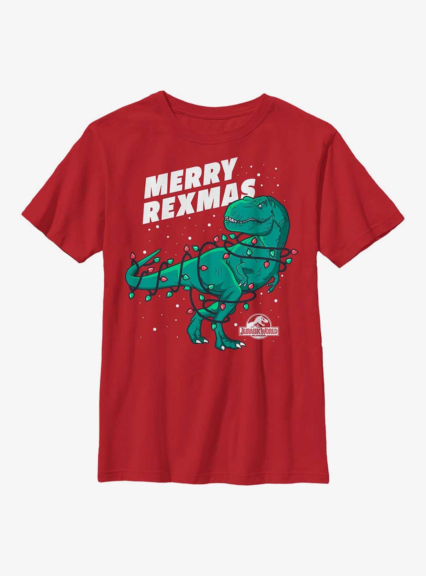 Jurassic Park Merry Rexmas Youth T-Shirt, , hi-res