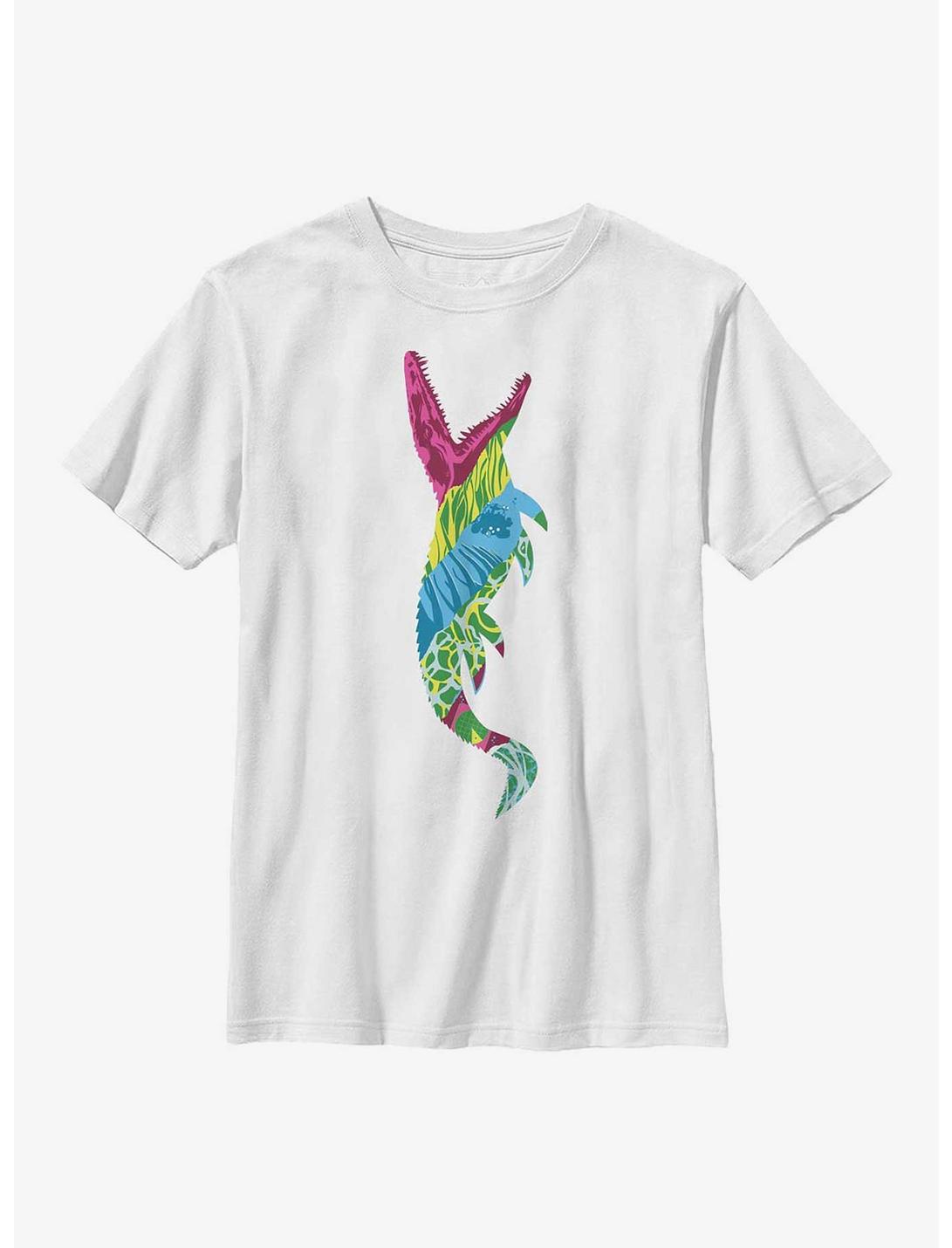 Jurassic Park Pattern Mosasaurus Youth T-Shirt, WHITE, hi-res