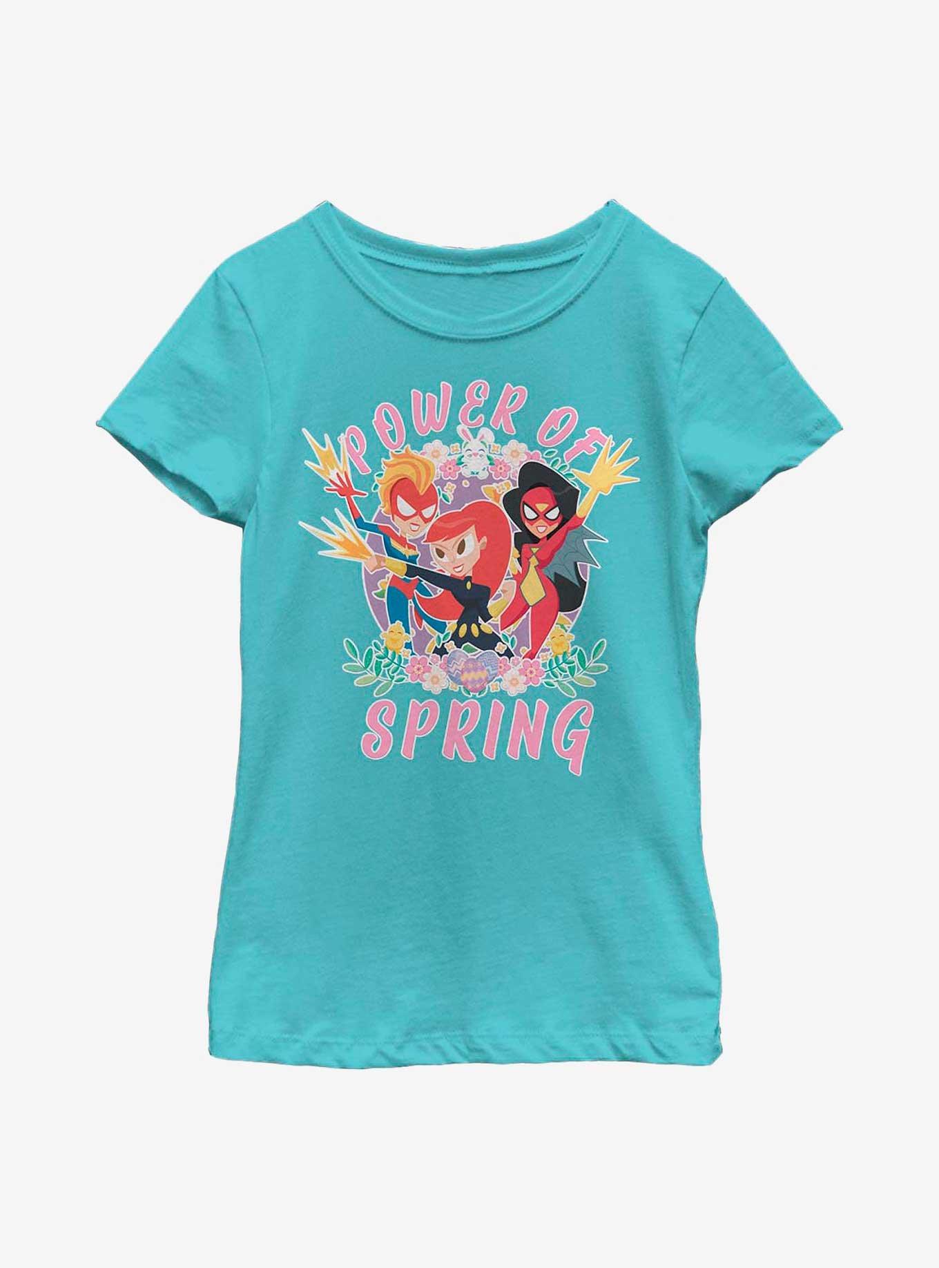 Marvel Power Of Spring Youth Girls T-Shirt, TAHI BLUE, hi-res