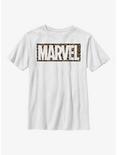 Marvel Logo Cheetah Fill Youth T-Shirt, WHITE, hi-res