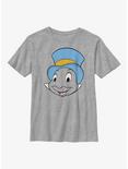 Disney Pinocchio Jiminy Face Youth T-Shirt, ATH HTR, hi-res
