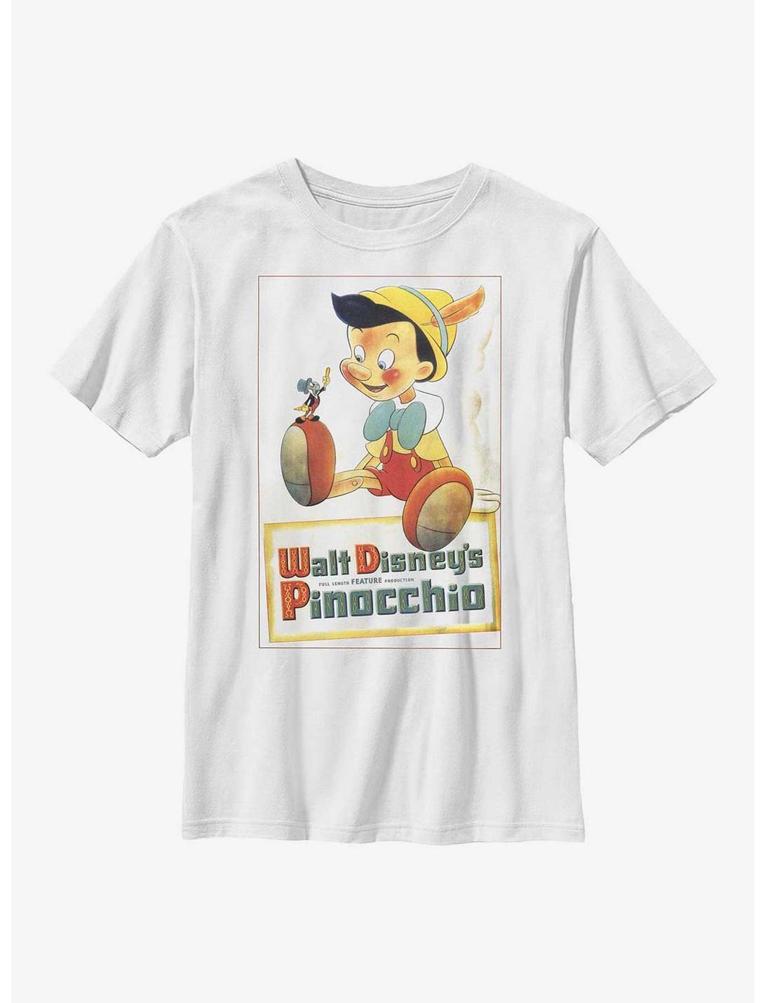 Disney Pinocchio Vintaged Poster Youth T-Shirt, WHITE, hi-res