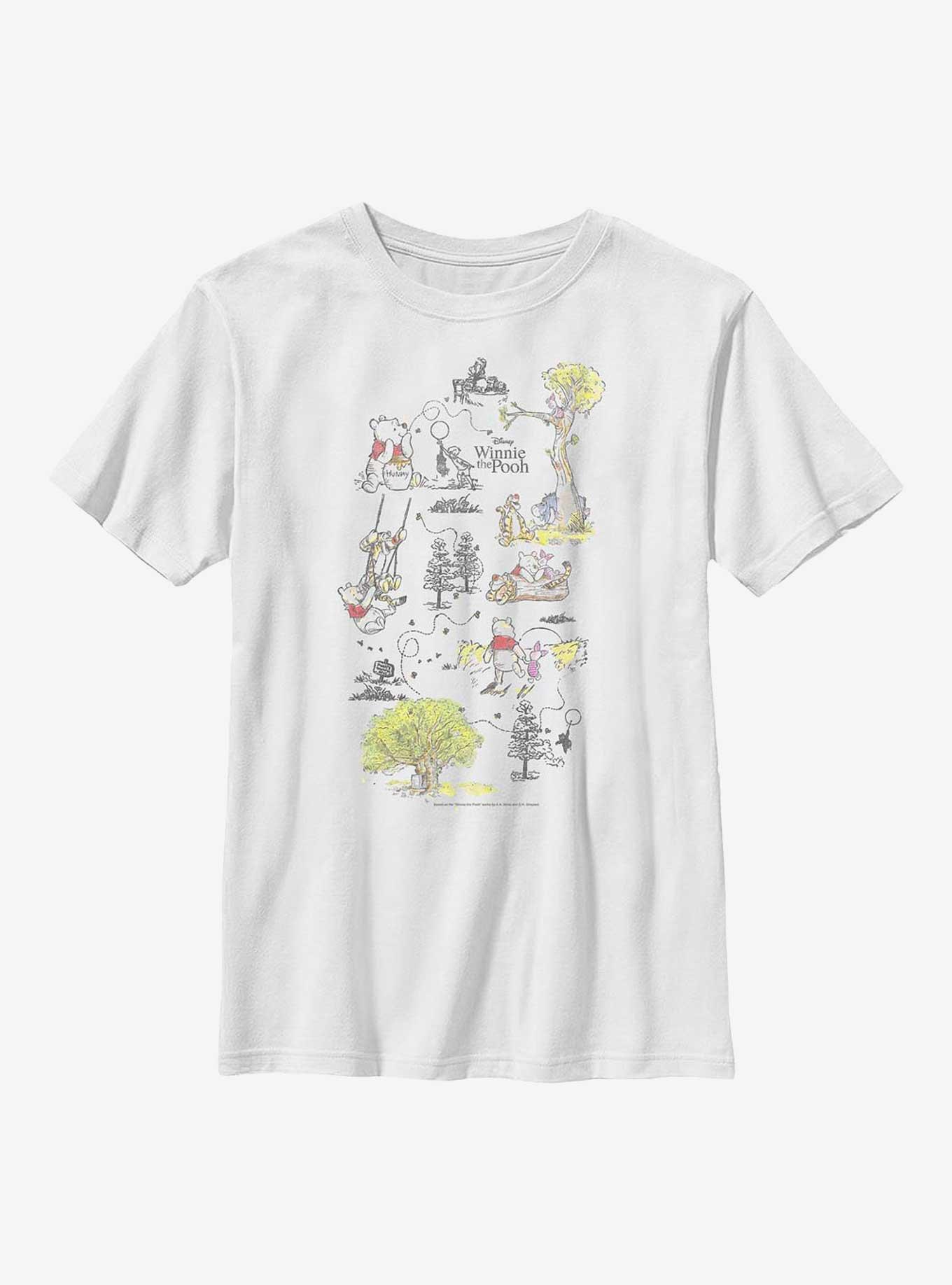 Disney Winnie The Pooh Winnie Map Youth T-Shirt, , hi-res