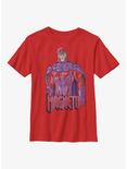 Marvel X-Men Magneto Panels Youth T-Shirt, RED, hi-res