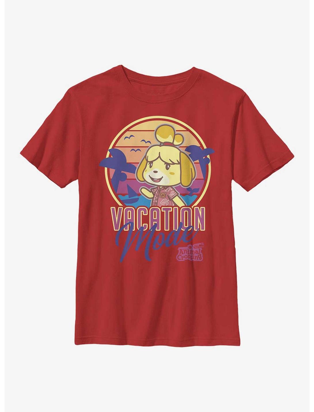 Nintendo Animal Crossing Vacation Mode Youth T-Shirt, RED, hi-res