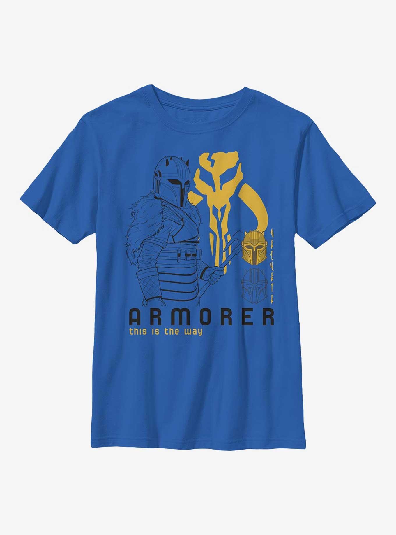 Star Wars The Mandalorian Armorer Youth T-Shirt, ROYAL, hi-res