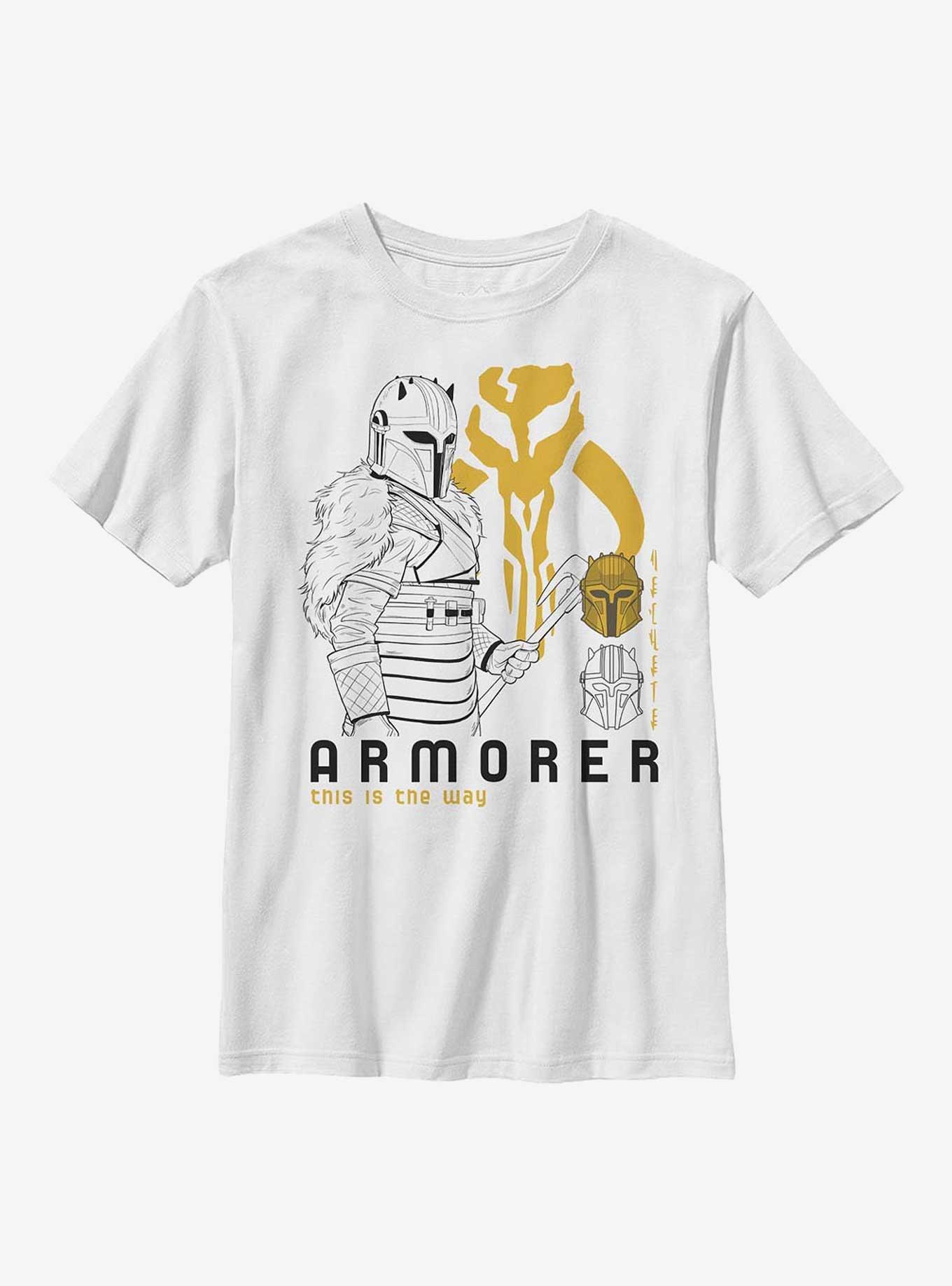 Star Wars The Mandalorian Armorer Youth T-Shirt, WHITE, hi-res