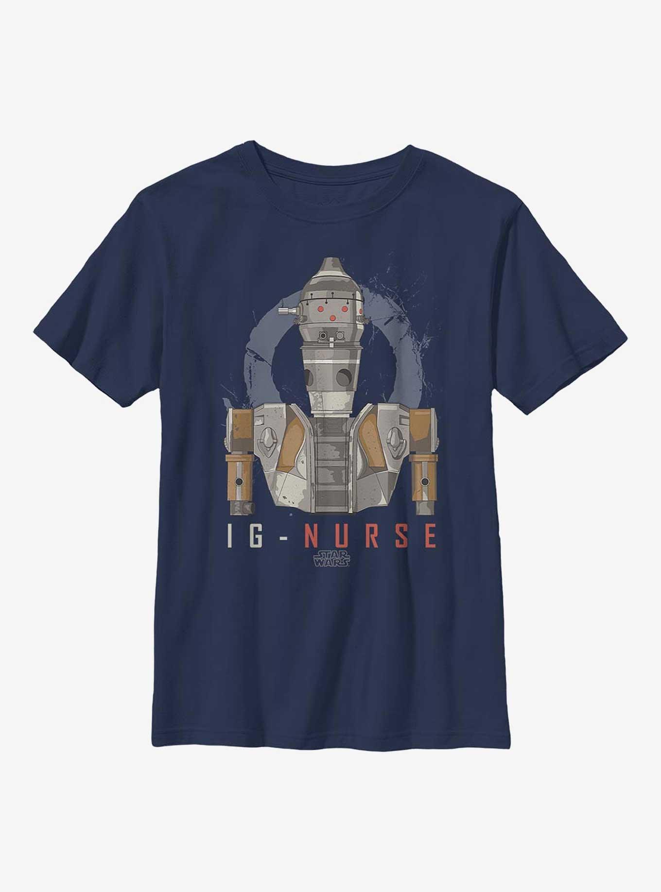 Star Wars The Mandalorian Ig Nurse Youth T-Shirt, NAVY, hi-res