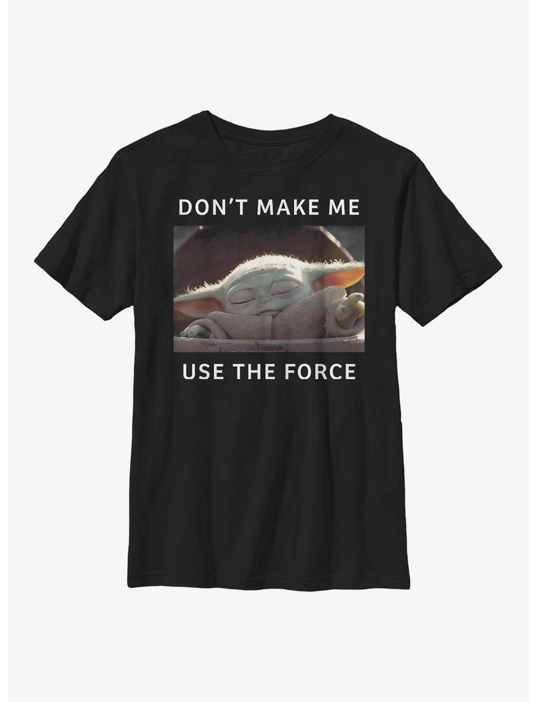 Star Wars The Mandalorian Small Meme Youth T-Shirt, BLACK, hi-res
