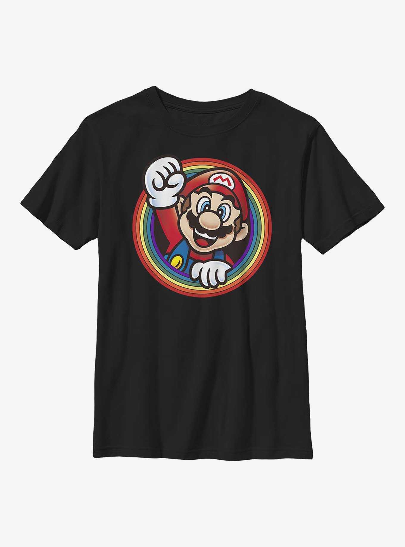 Nintendo Super Mario Rainbow Mario Youth T-Shirt, , hi-res