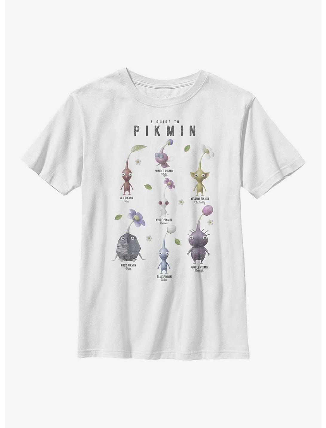 Nintendo Pikmin Chart Youth T-Shirt, WHITE, hi-res