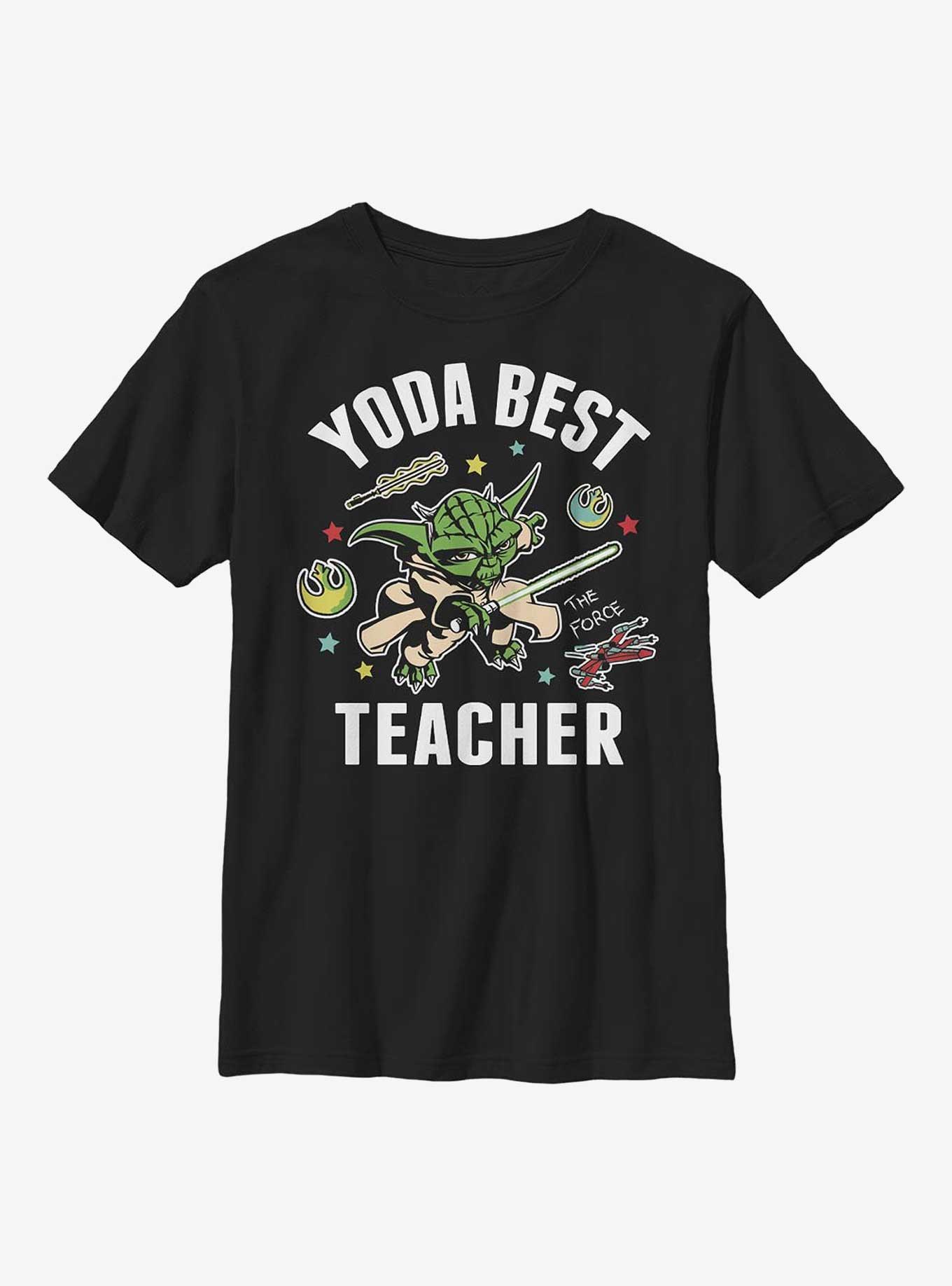 Star Wars: The Clone Wars Yoda Best Teacher Youth T-Shirt, BLACK, hi-res