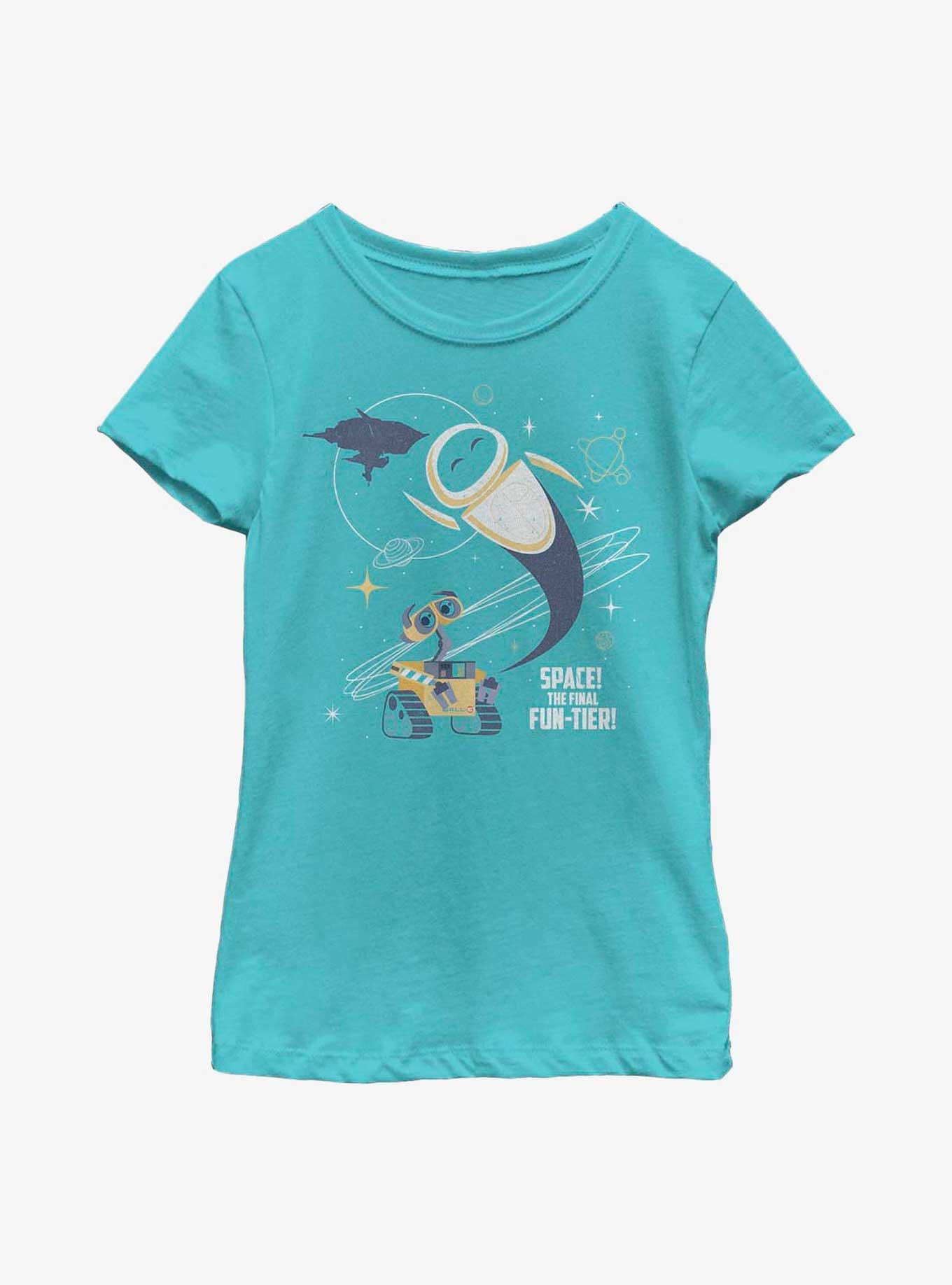 Disney Pixar WALL-E Retro Space Funtier Youth Girls T-Shirt, TAHI BLUE, hi-res