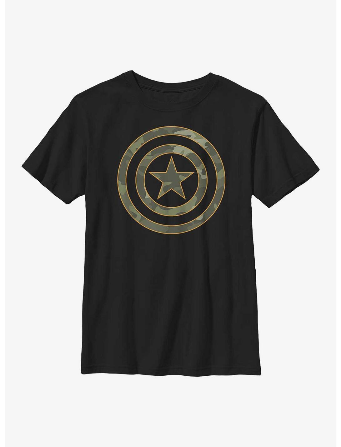 Marvel Avengers Captain Camo Youth T-Shirt, BLACK, hi-res